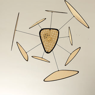 Lustra Lustre Écran Cannage Suspension Rétro-Luire
