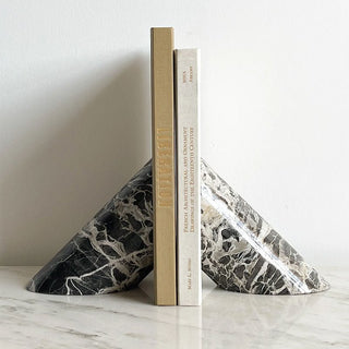 Sculpted Marble Bookends-Neutral Decor