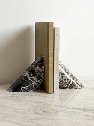 Sculpted Marble Bookends-Neutral Decor