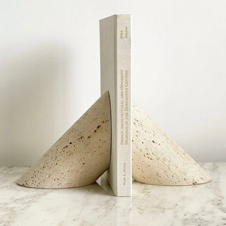 Sculpted Marble Bookends-Neutral Decor
