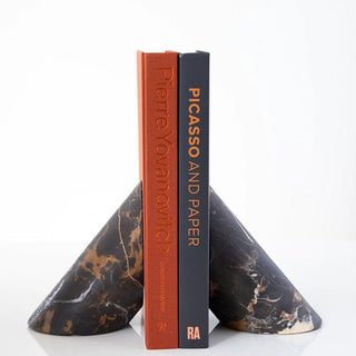 Sculpted Marble Bookends-Neutral Decor
