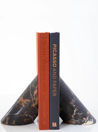 Sculpted Marble Bookends-Neutral Decor