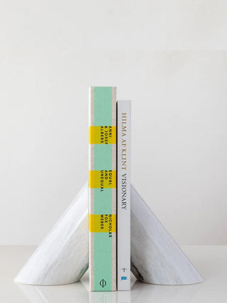 Sculpted Marble Bookends-Neutral Decor