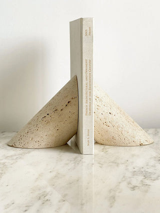 Sculpted Marble Bookends-Neutral Decor