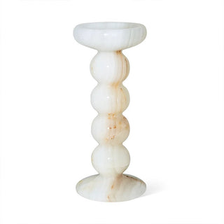 Sculpted Jade Candle Holder-Neutral Decor