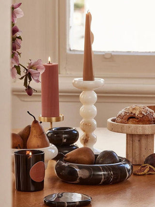 Sculpted Jade Candle Holder-Neutral Decor