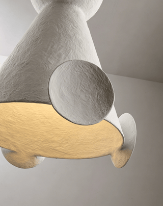 Sculptural Plaster Cone Pendant Lamp-Neutral Decor