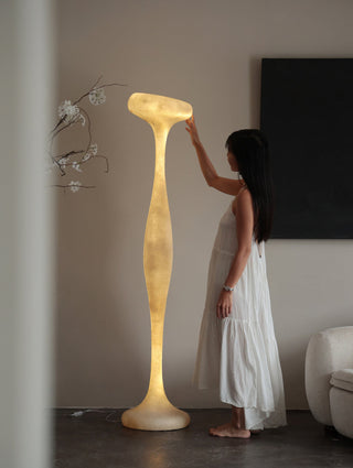 Sculptural Tall Floor Lamp-Neutral Decor