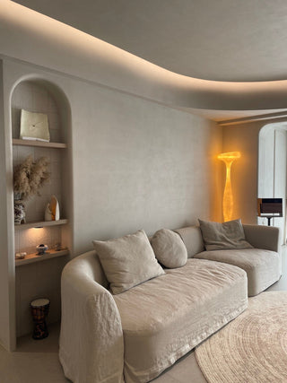 Sculptural Tall Floor Lamp-Neutral Decor