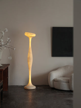 Sculptural Tall Floor Lamp-Neutral Decor