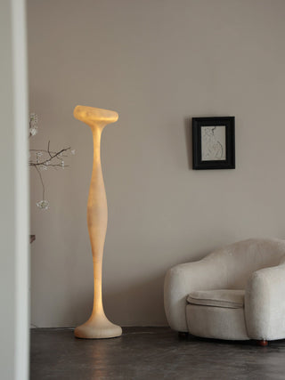 Sculptural Tall Floor Lamp-Neutral Decor
