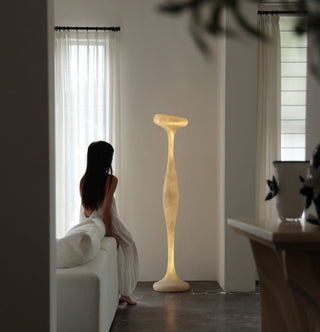 Sculptural Tall Floor Lamp-Neutral Decor