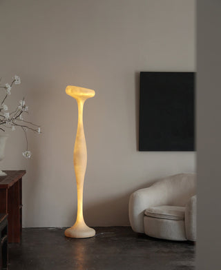 Sculptural Tall Floor Lamp-Neutral Decor