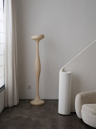 Sculptural Tall Floor Lamp-Neutral Decor
