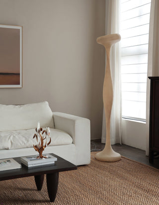 Sculptural Tall Floor Lamp-Neutral Decor