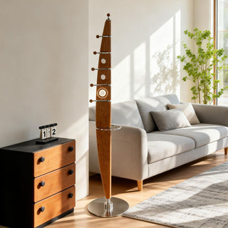 Sculptural Wood Coat Tree-Neutral Decor