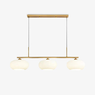 Lustra Suspension Lampe Linéaire à 3 Lumières en Forme de Globe