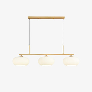 Lustra Suspension Lampe Linéaire à 3 Lumières en Forme de Globe