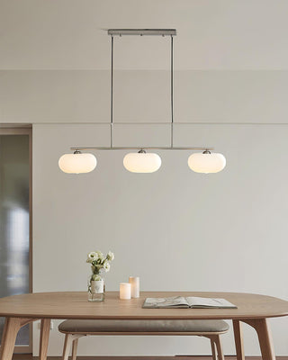 Lustra Suspension Lampe Linéaire à 3 Lumières en Forme de Globe