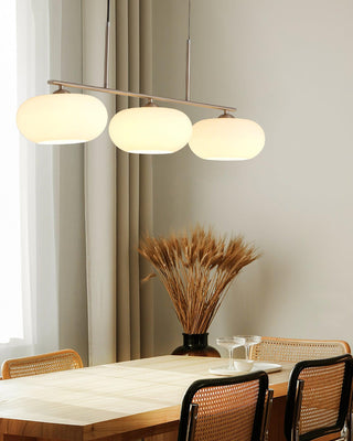 Lustra Suspension Lampe Linéaire à 3 Lumières en Forme de Globe