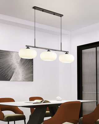 Lustra Suspension Lampe Linéaire à 3 Lumières en Forme de Globe