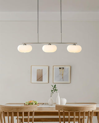 Lustra Suspension Lampe Linéaire à 3 Lumières en Forme de Globe