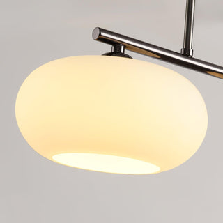 Lustra Suspension Lampe Linéaire à 3 Lumières en Forme de Globe