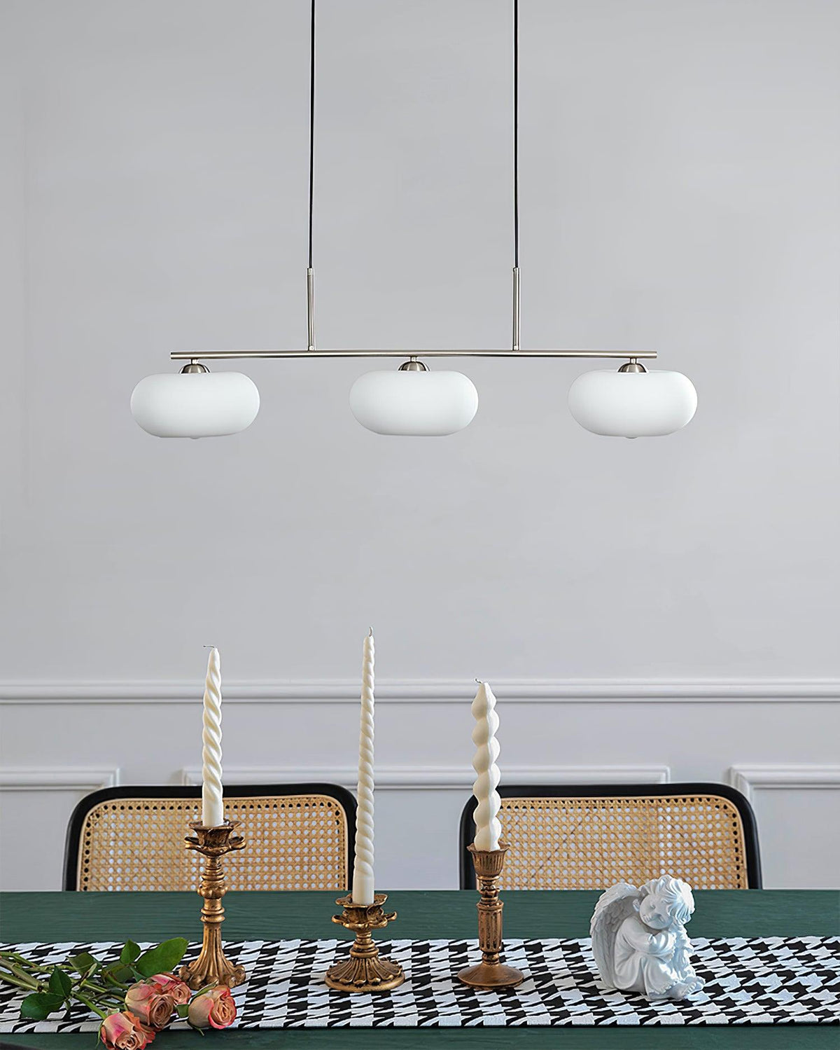 Sylvelise Suspension Lampe Linéaire à 3 Lumières en Forme de Globe