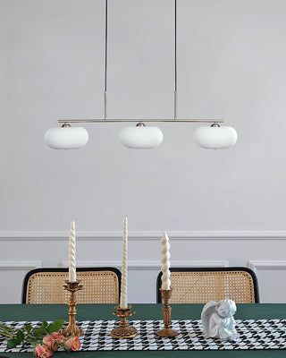 Lustra Suspension Lampe Linéaire à 3 Lumières en Forme de Globe