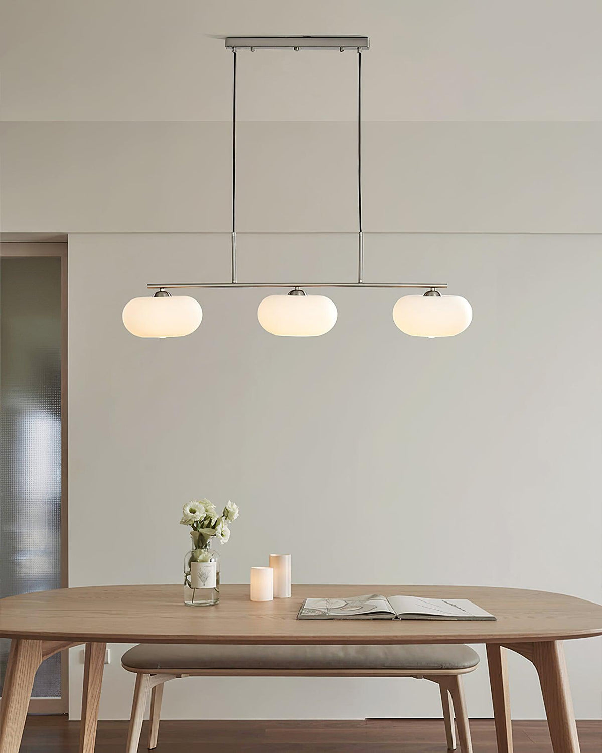Sylvelise Suspension Lampe Linéaire à 3 Lumières en Forme de Globe