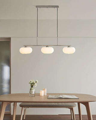 Lustra Suspension Lampe Linéaire à 3 Lumières en Forme de Globe
