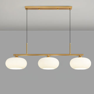 Lustra Suspension Lampe Linéaire à 3 Lumières en Forme de Globe