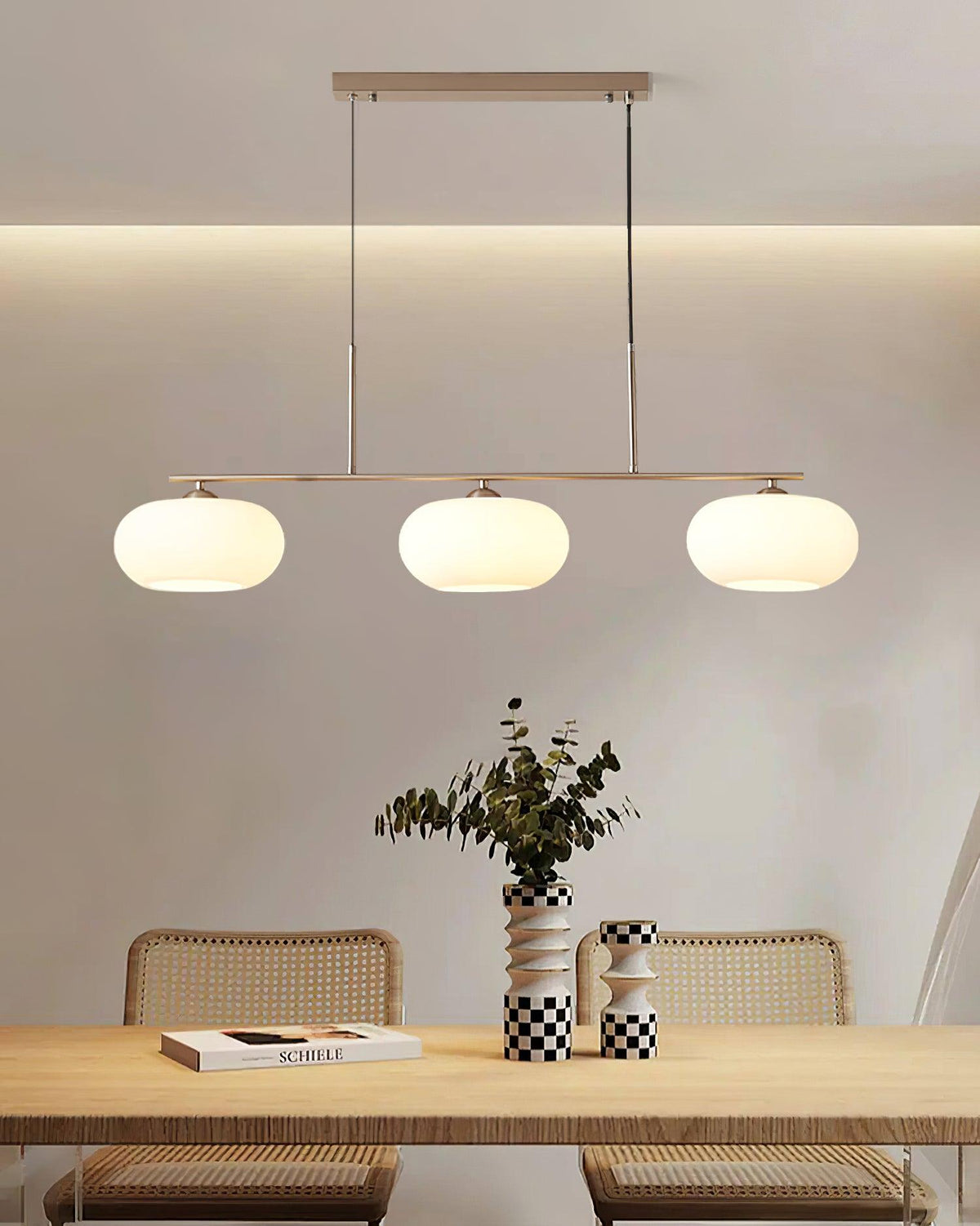 Sylvelise Suspension Lampe Linéaire à 3 Lumières en Forme de Globe