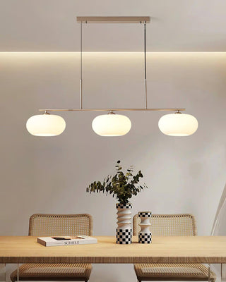 Lustra Suspension Lampe Linéaire à 3 Lumières en Forme de Globe