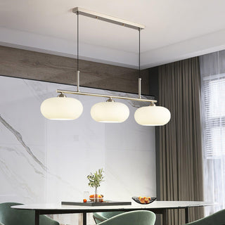 Lustra Suspension Lampe Linéaire à 3 Lumières en Forme de Globe