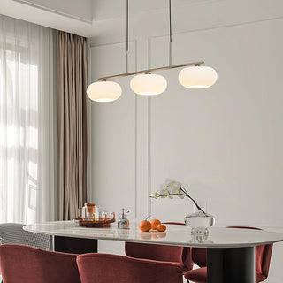 Lustra Suspension Lampe Linéaire à 3 Lumières en Forme de Globe