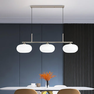 Lustra Suspension Lampe Linéaire à 3 Lumières en Forme de Globe