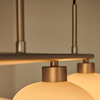 Lustra Suspension Lampe Linéaire à 3 Lumières en Forme de Globe