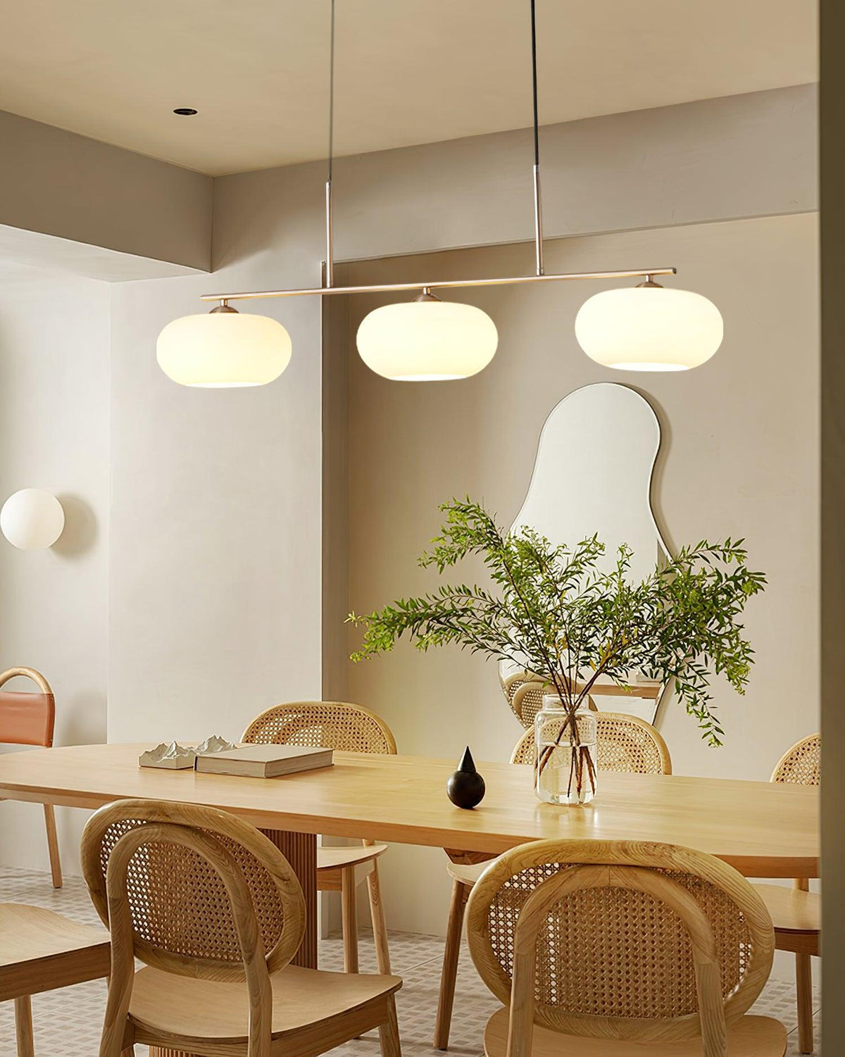 Sylvelise Suspension Lampe Linéaire à 3 Lumières en Forme de Globe
