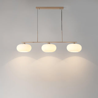 Lustra Suspension Lampe Linéaire à 3 Lumières en Forme de Globe