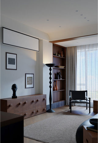 Sculptural Geometric Stack Floor Lamp-Neutral Decor