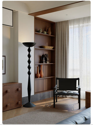 Sculptural Geometric Stack Floor Lamp-Neutral Decor