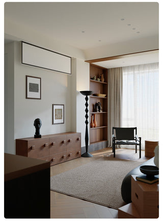 Sculptural Geometric Stack Floor Lamp-Neutral Decor