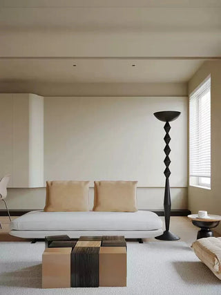 Sculptural Geometric Stack Floor Lamp-Neutral Decor