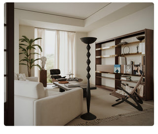 Sculptural Geometric Stack Floor Lamp-Neutral Decor