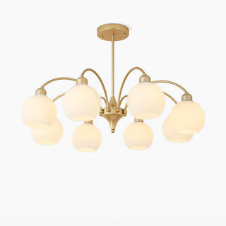 Lustra Lustre Sculptural Verre Doré Moderne 8-Lumières