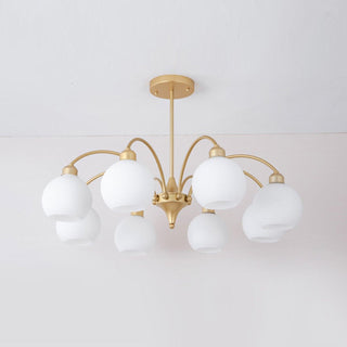 Lustra Lustre Sculptural Verre Doré Moderne 8-Lumières