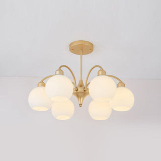 Lustra Lustre Sculptural Verre Doré Moderne 8-Lumières