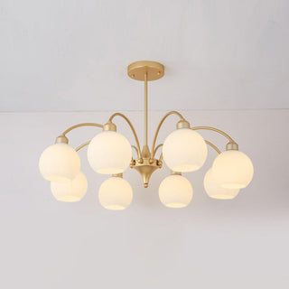 Lustra Lustre Sculptural Verre Doré Moderne 8-Lumières