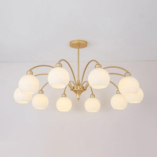 Lustra Lustre Sculptural Verre Doré Moderne 8-Lumières